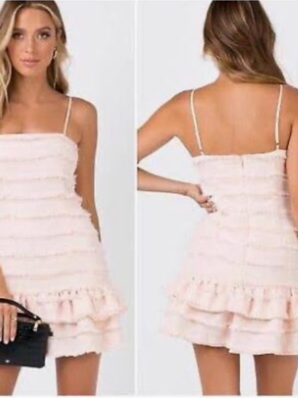Polly Dress Molina Mini Dress Pink Tiered Size 6